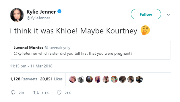 kylie jenner tweet khloe kourtney