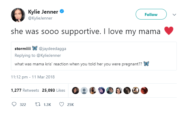 kylie jenner tweet kris jenner