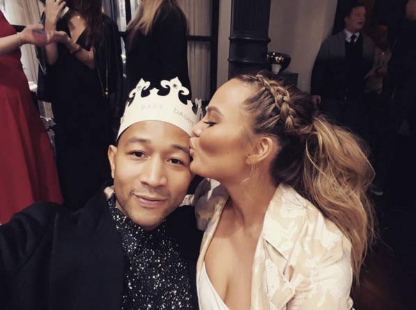 Chrissy Teigen Kissing John Legend at First Baby Shower