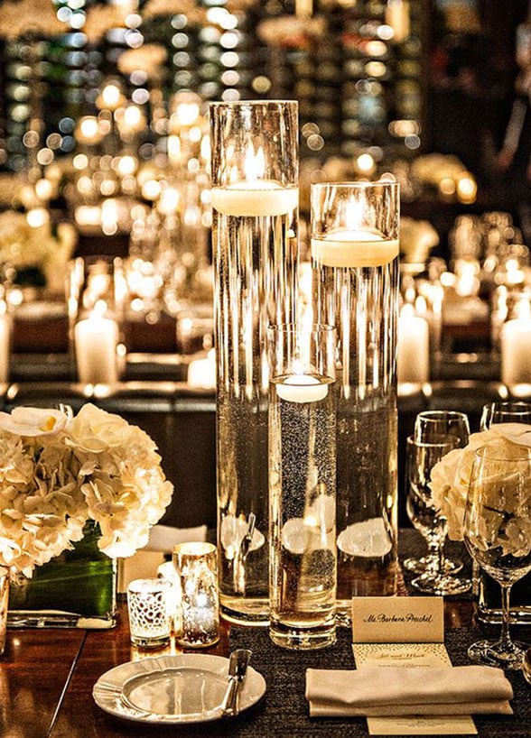floating candles in water 
