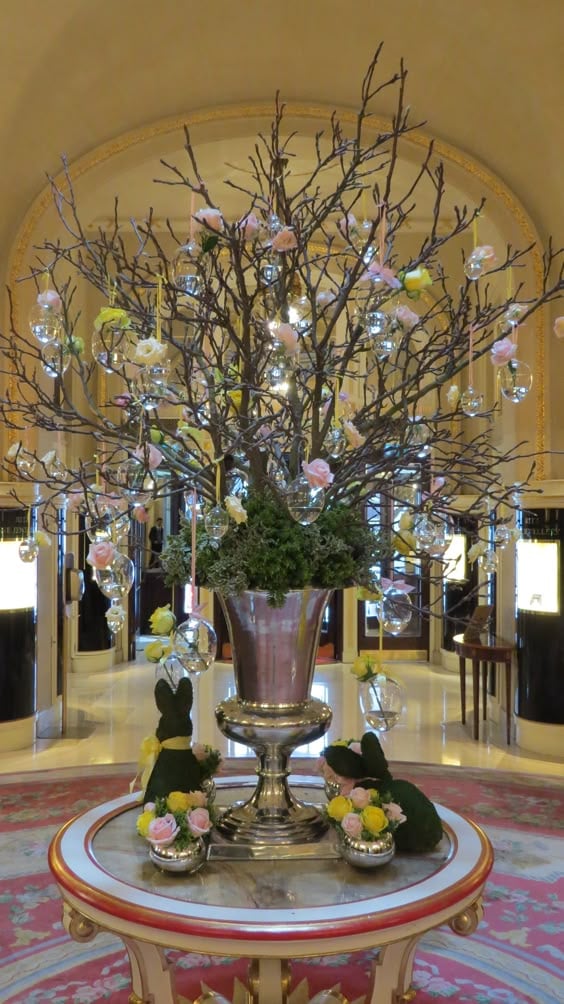 The Easter display in The Ritz London lobby: 