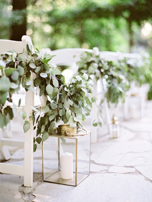 wedding aisle decorations greenery