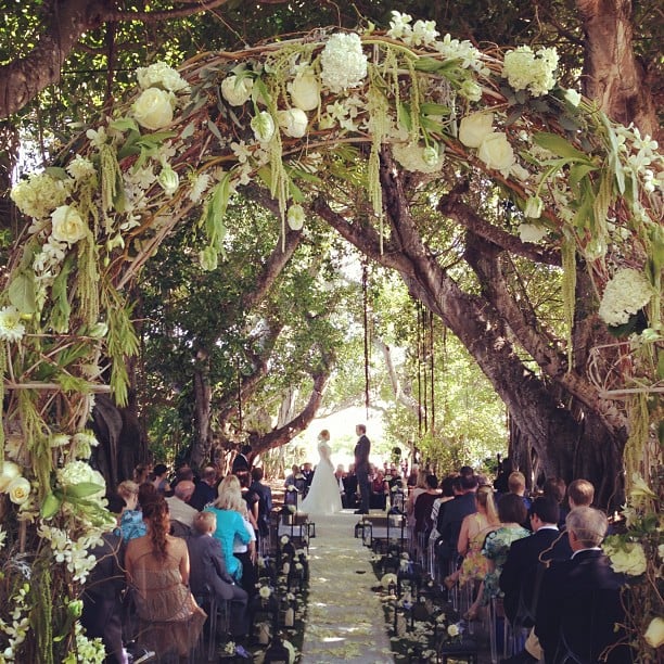wedding aisle decoration trees 