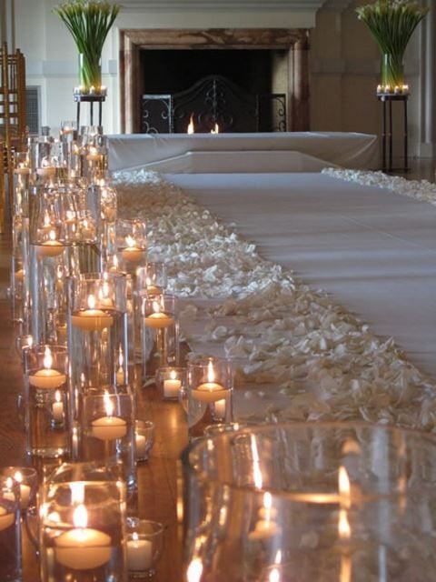 wedding aisle deocrations candles 