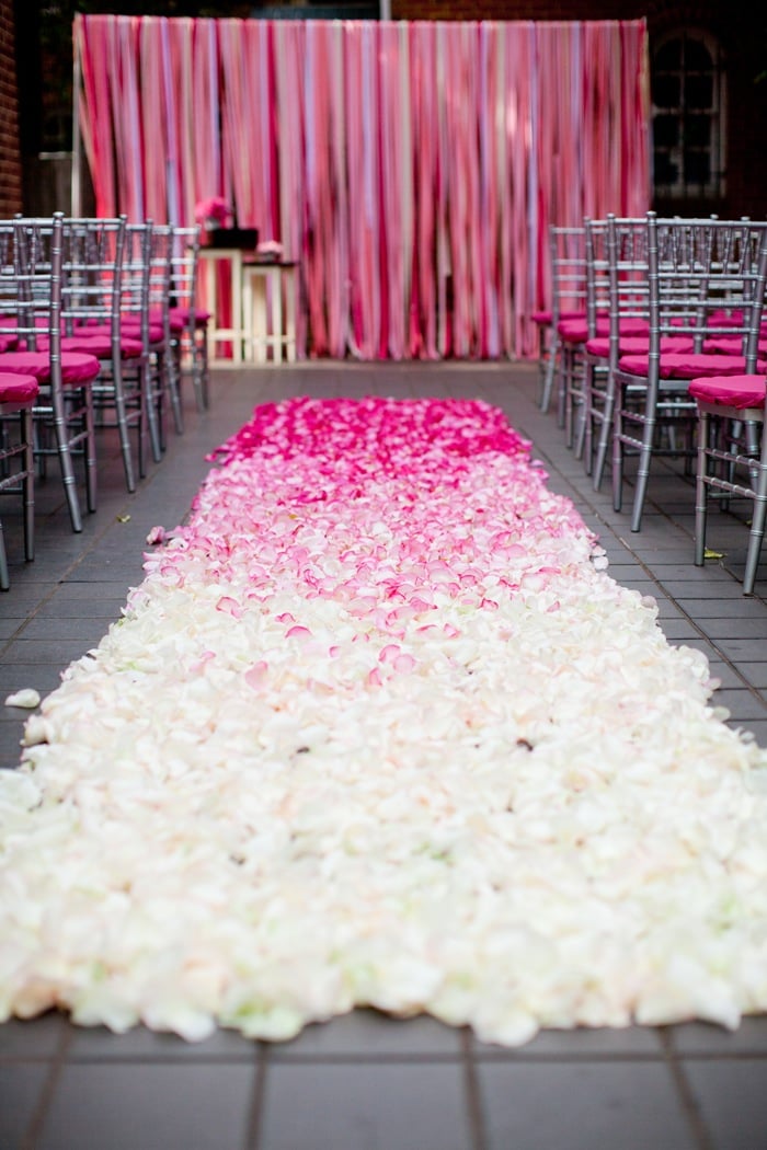 ombre wedding aisle 