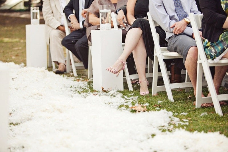 wedding aisle feathers 