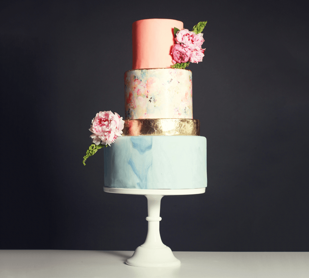 watercolour wedding cake