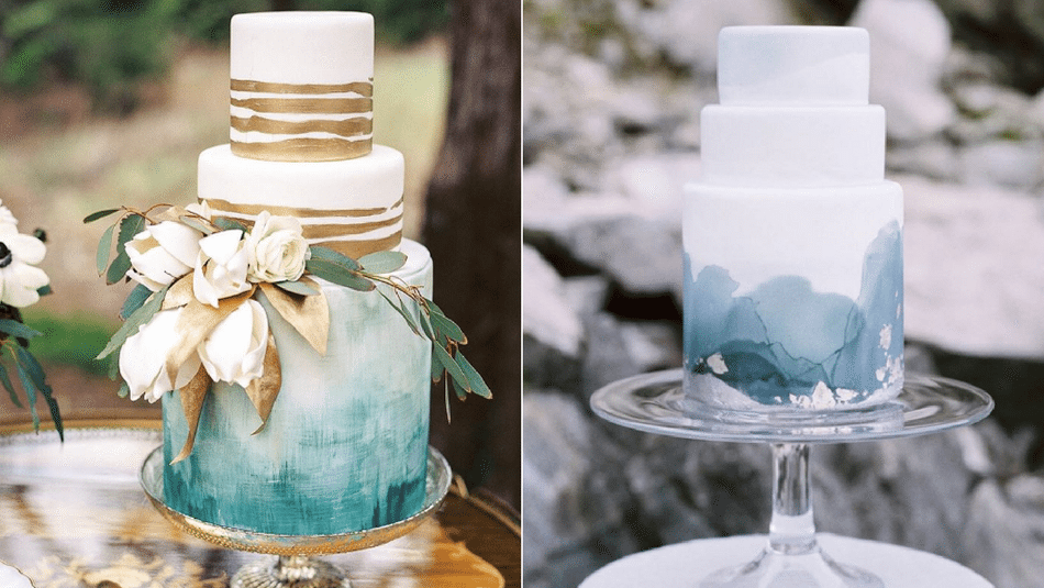 watercolour wedding cakes 