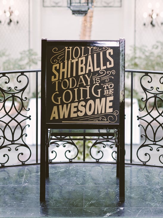 funny wedding sign 