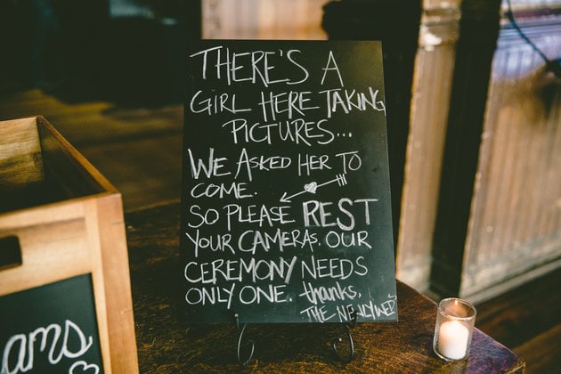 funny wedding sign 