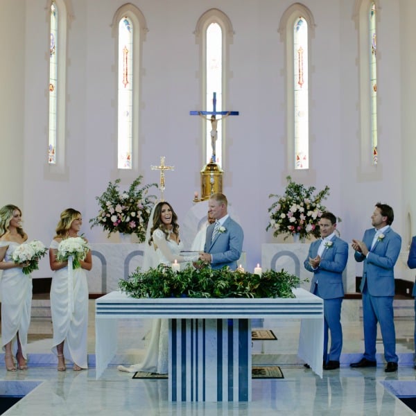 Madeline and aaron church ceremony