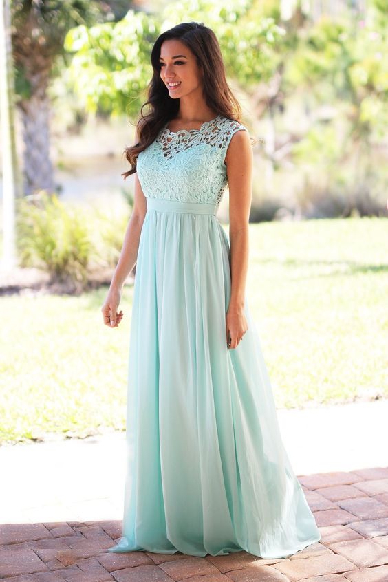 mint crochet maxi dress with tulle back: 