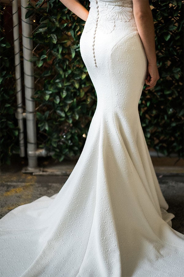 Bonita coutuire wedding gown train