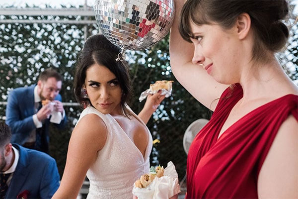 glam modern wedding disco ball