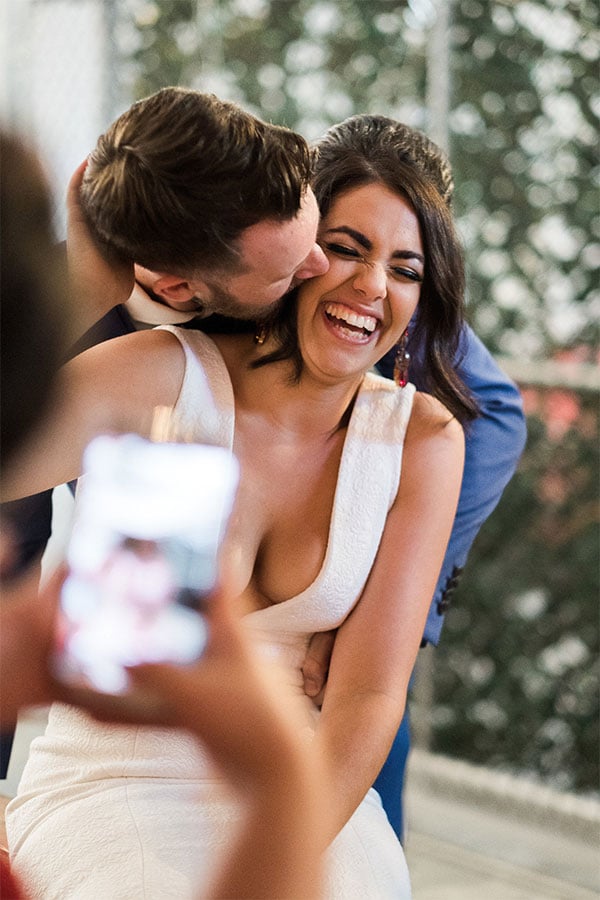 modern glam wedding couple in love