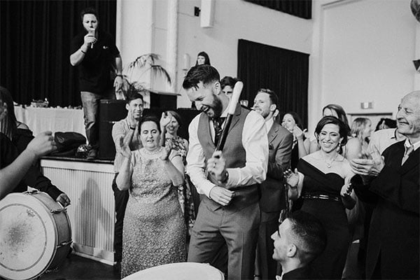 beating drum modern cross cultural wedding