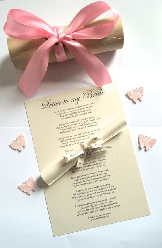 Wedding Gift for Bride from Groom on Wedding Day Personalised Wedding Poem Letter to my Bride in Scroll Box Keepsake Present Ask a question by WordsOfEssence on Etsy: 