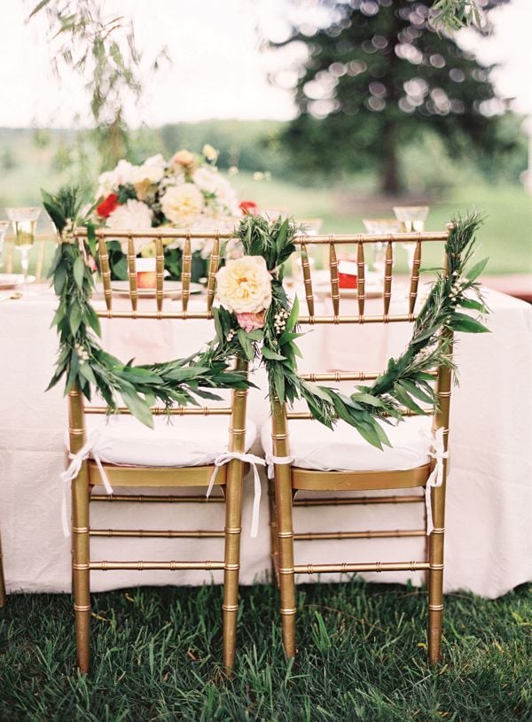 Image result for wedding guest chairs garlands