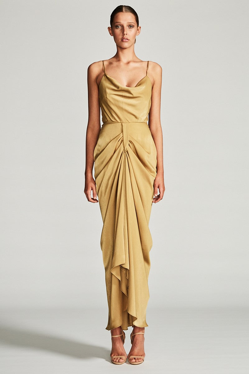 GEMINI DRAPED MAXI DRESS