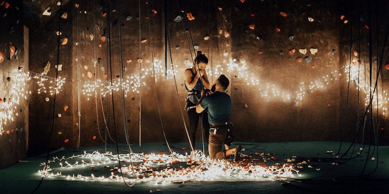 rock climb proposal, rock climbing proposal, rock climb engagement, rock climbing engagement