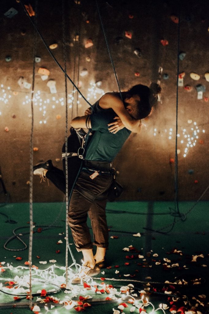 rock climb proposal, rock climbing proposal, rock climb engagement, rock climbing engagement