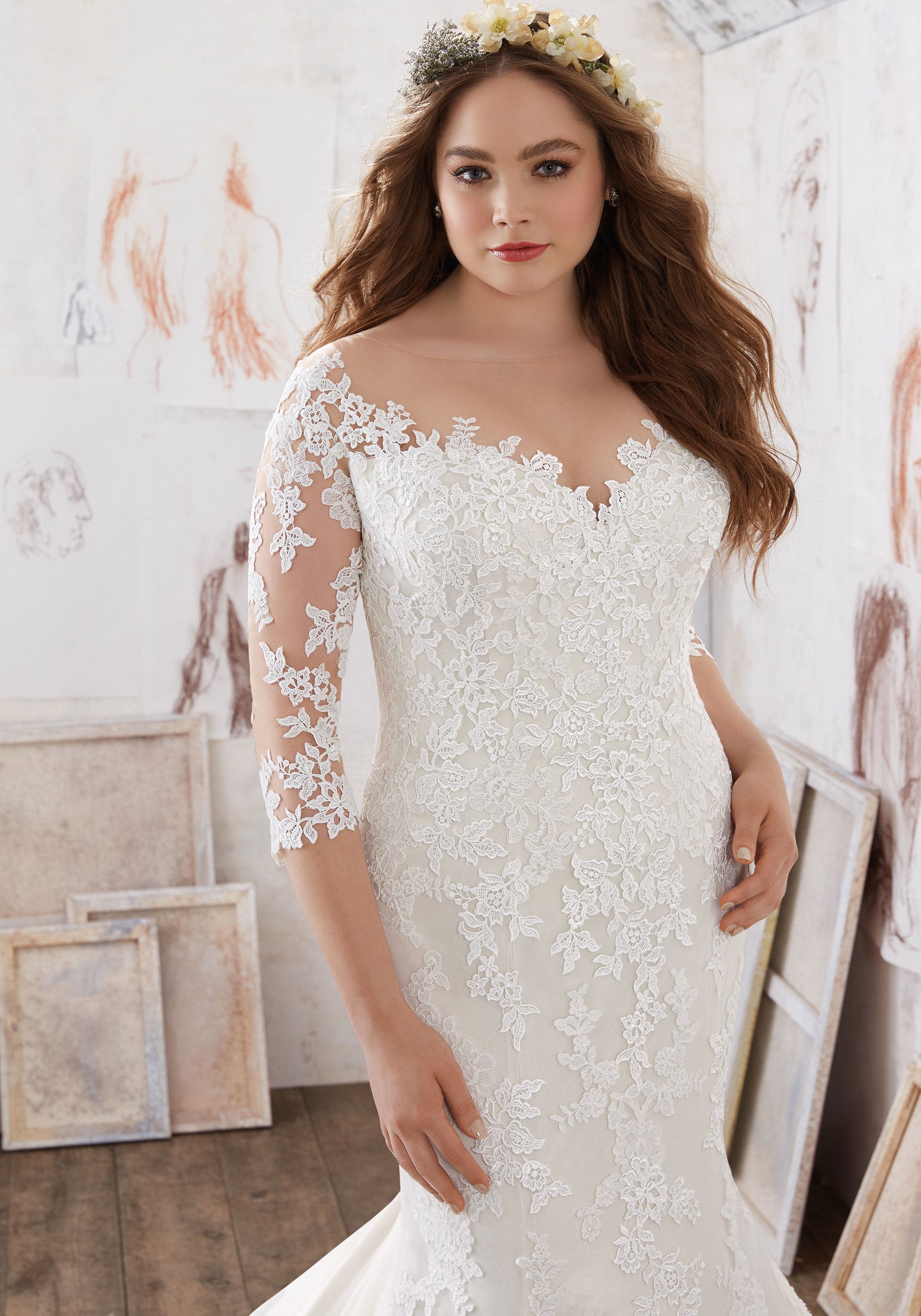 bride gown plus-size, plus-sized wedding dress 2017, morilee madeline gardner plus-size, madeline gardner bride, spring 2017 wedding dress plus-size, plus-size bride