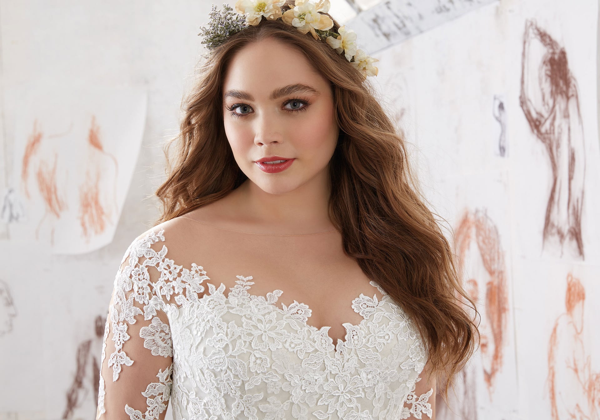bride gown plus-size, plus-sized wedding dress 2017, morilee madeline gardner plus-size, madeline gardner bride, spring 2017 wedding dress plus-size, plus-size bride