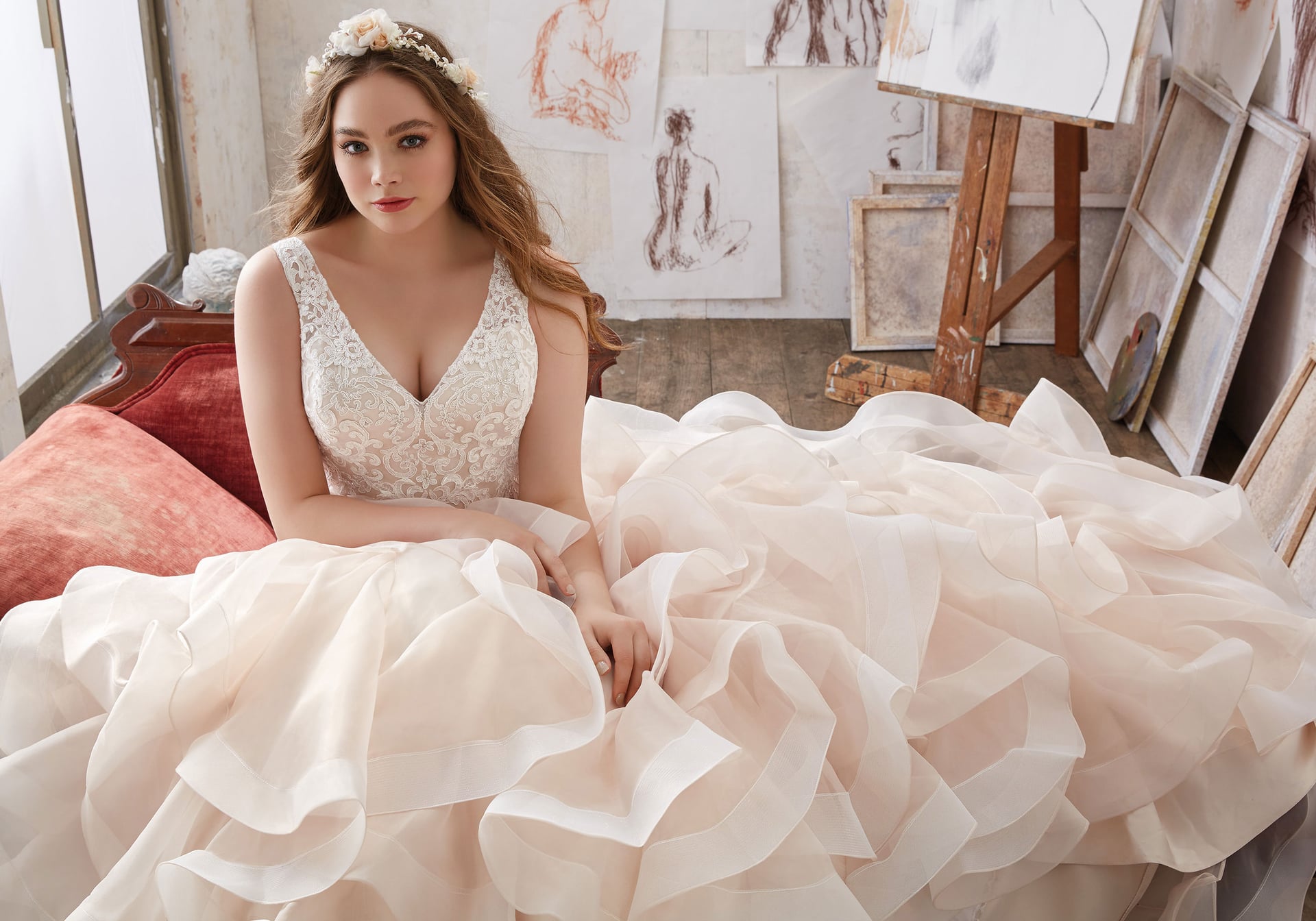 bride gown plus-size, plus-sized wedding dress 2017, morilee madeline gardner plus-size, madeline gardner bride, spring 2017 wedding dress plus-size, plus-size bride
