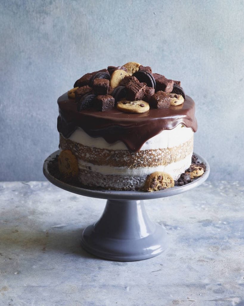 Triple Layer Chocolate Brownie Cake
