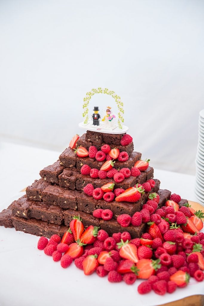 Fruit and Chocolate Brownie Tower