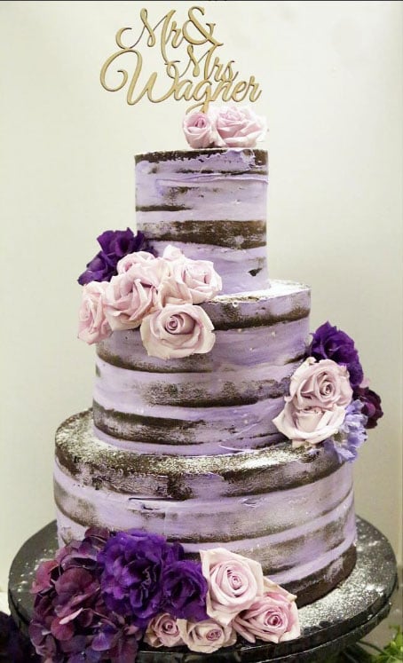 Naked Brownie Wedding Cake filled with Fudge