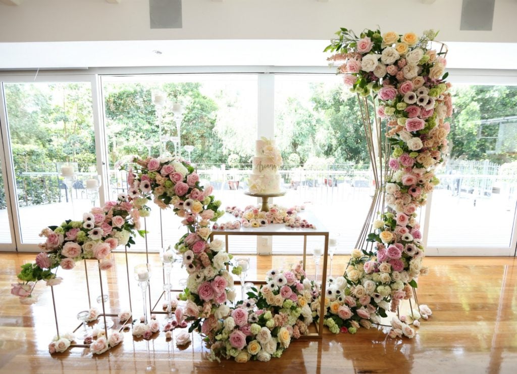 pink flower styling