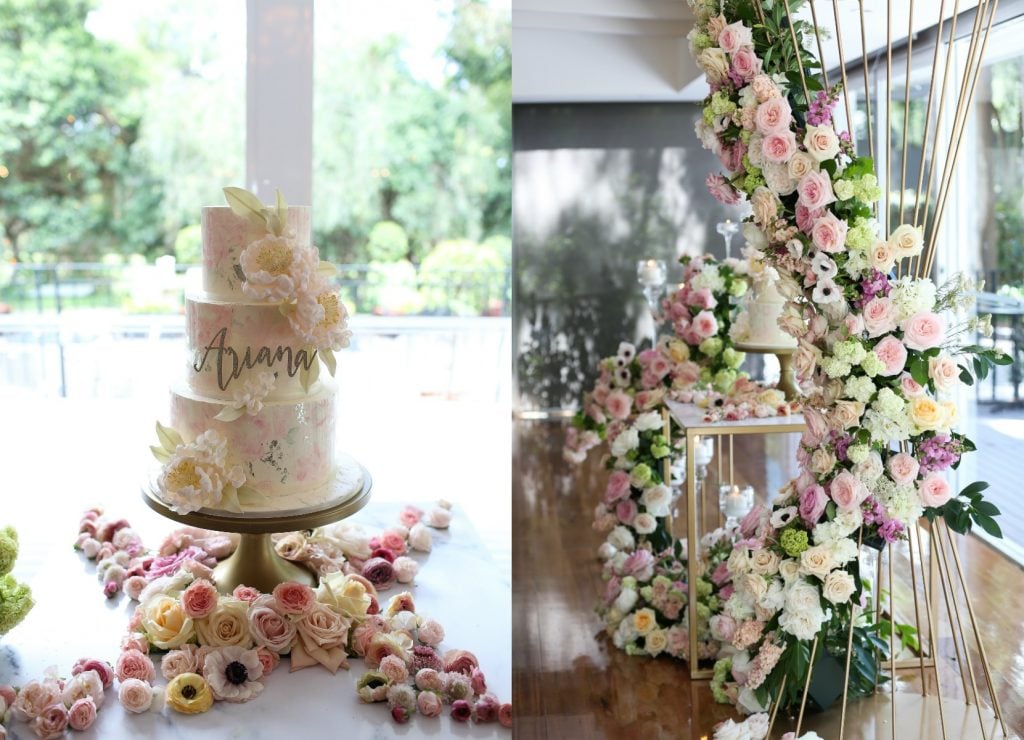 pink flower styling