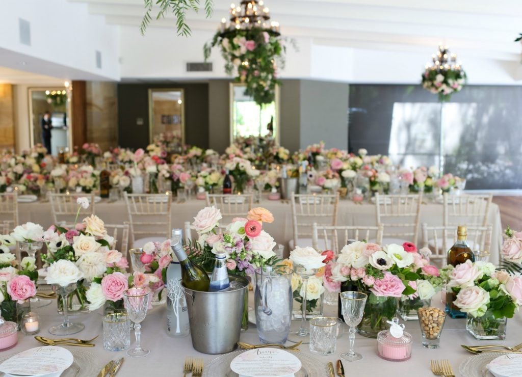 pink flower styling