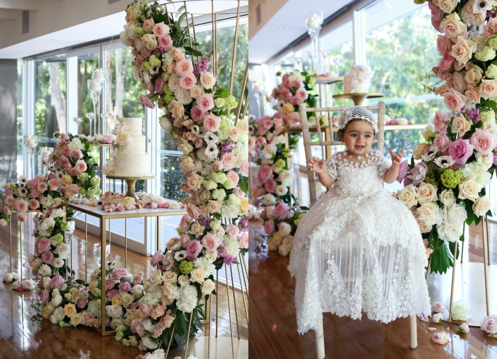 pink flower styling