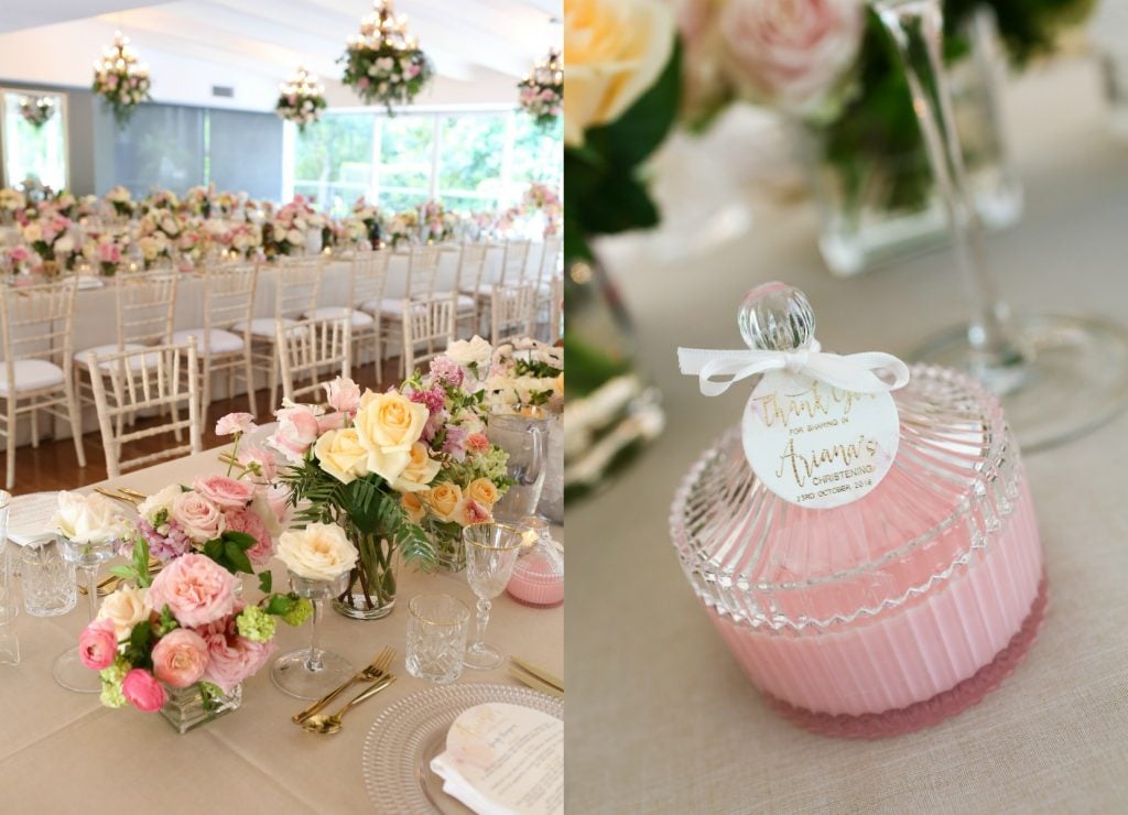 pink flower styling