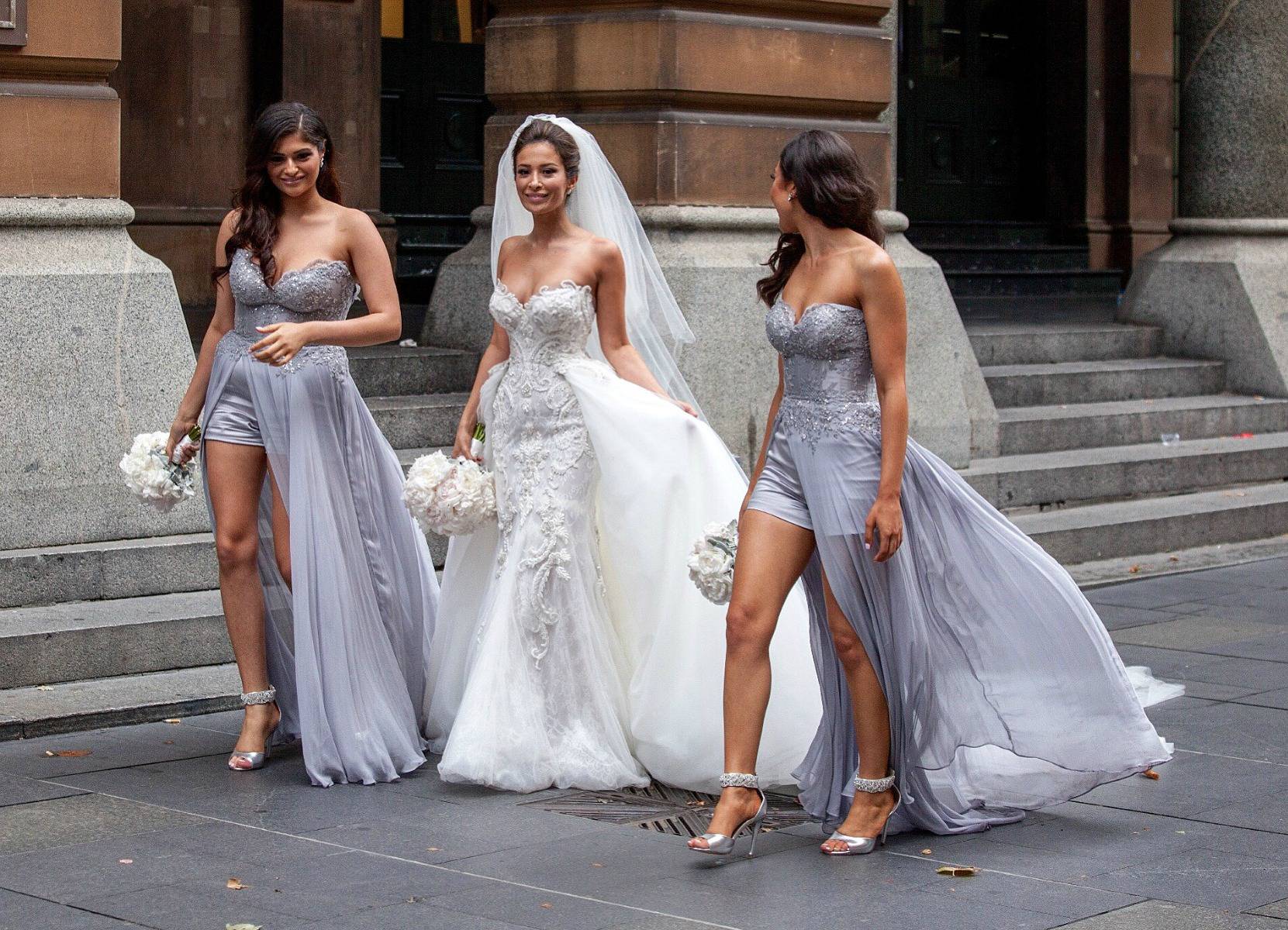 grey bridesmaids