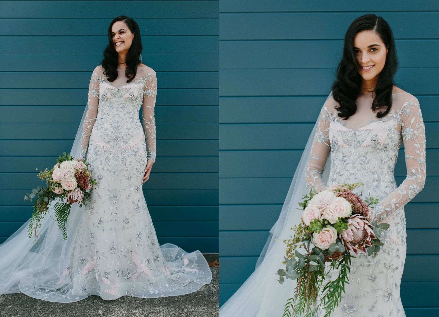 grey wedding dress