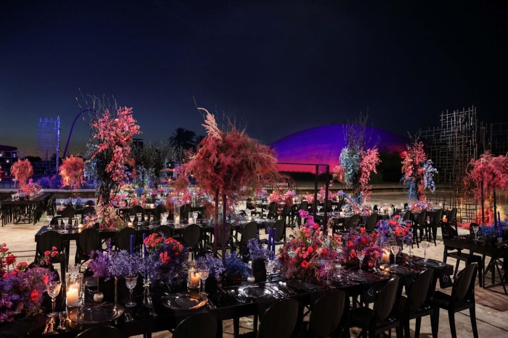Colourful destination wedding in Tripoli 
Flower arrangement