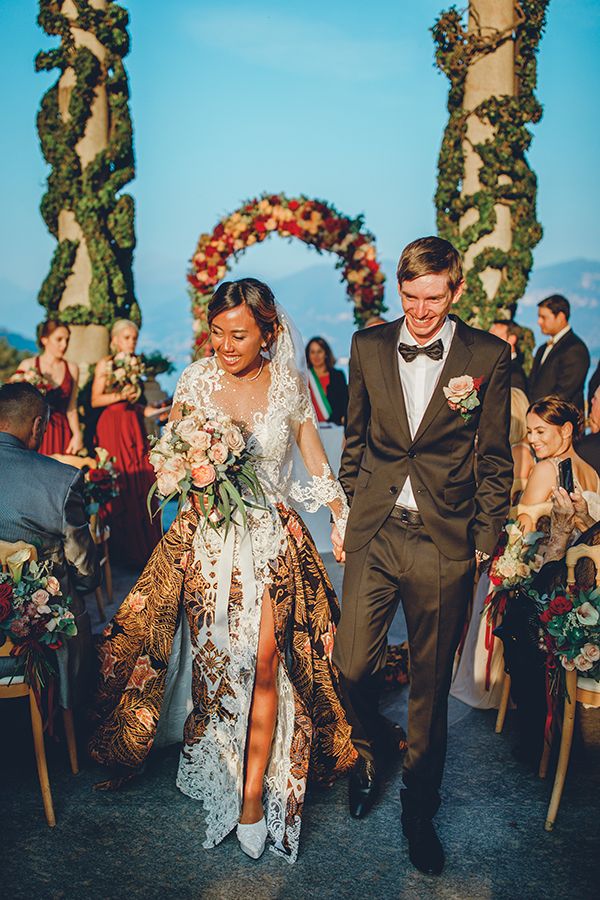 A modern take on the Indonesia traditional wedding outfit, the Kebaya.