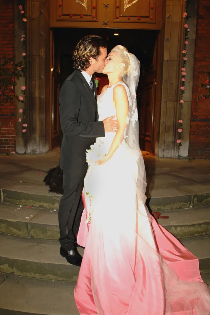 A statement bridal gown worn by Gwen Stefani on her wedding day.
