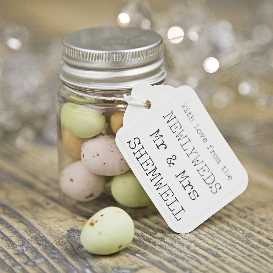 pastel easter egg wedding favour in mason jar
