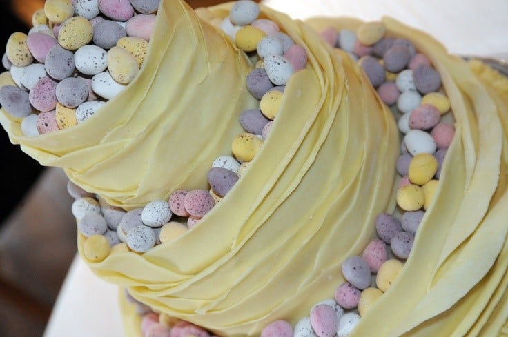 easter egg yellow wedding cake