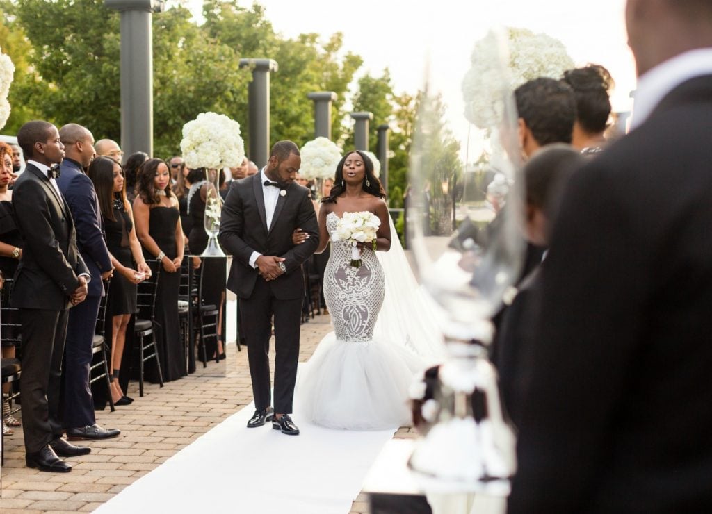 walking down aisle