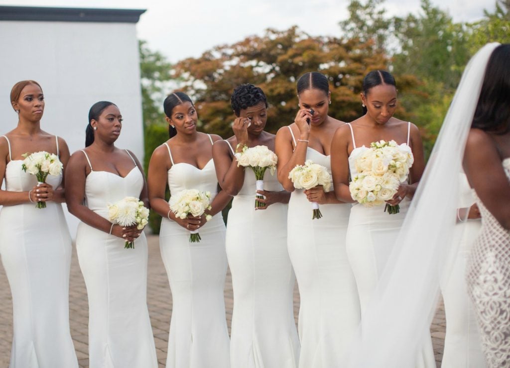 white bridesmaids