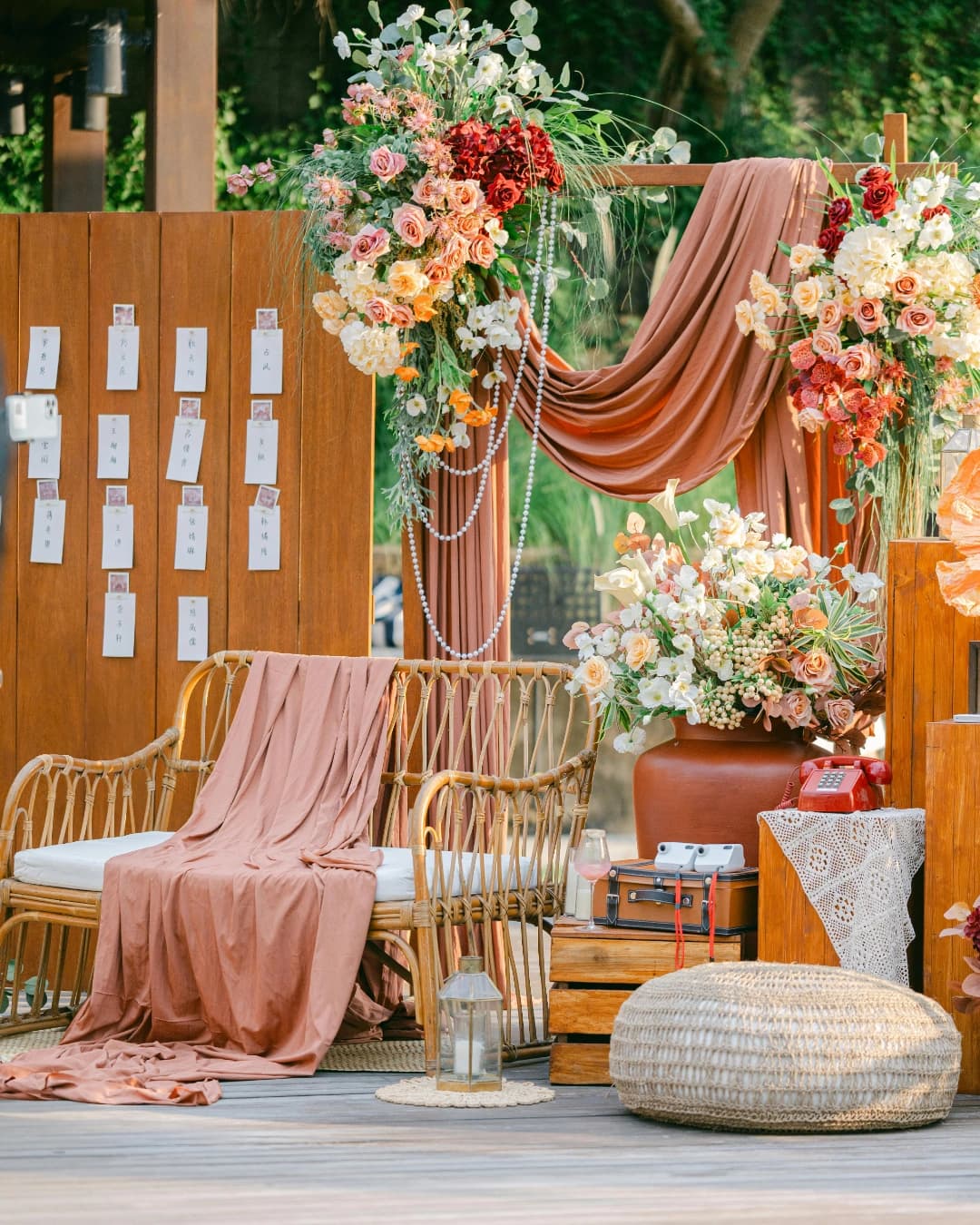 Wedding styling setup