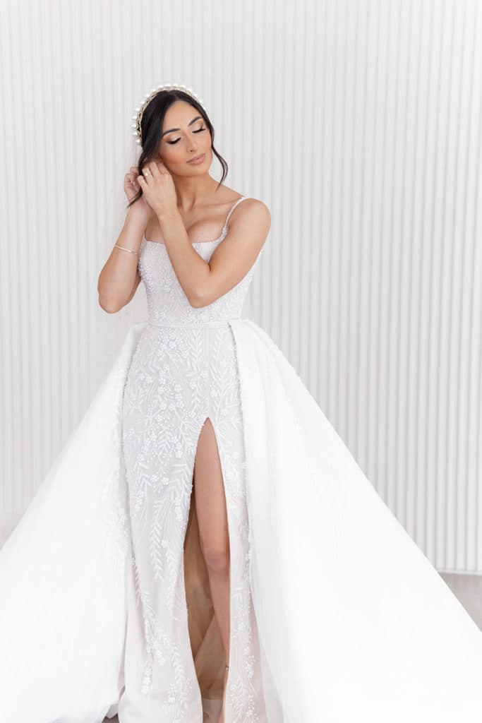 This Bride Rocked a Super Glam & Sexy Bridal Gown