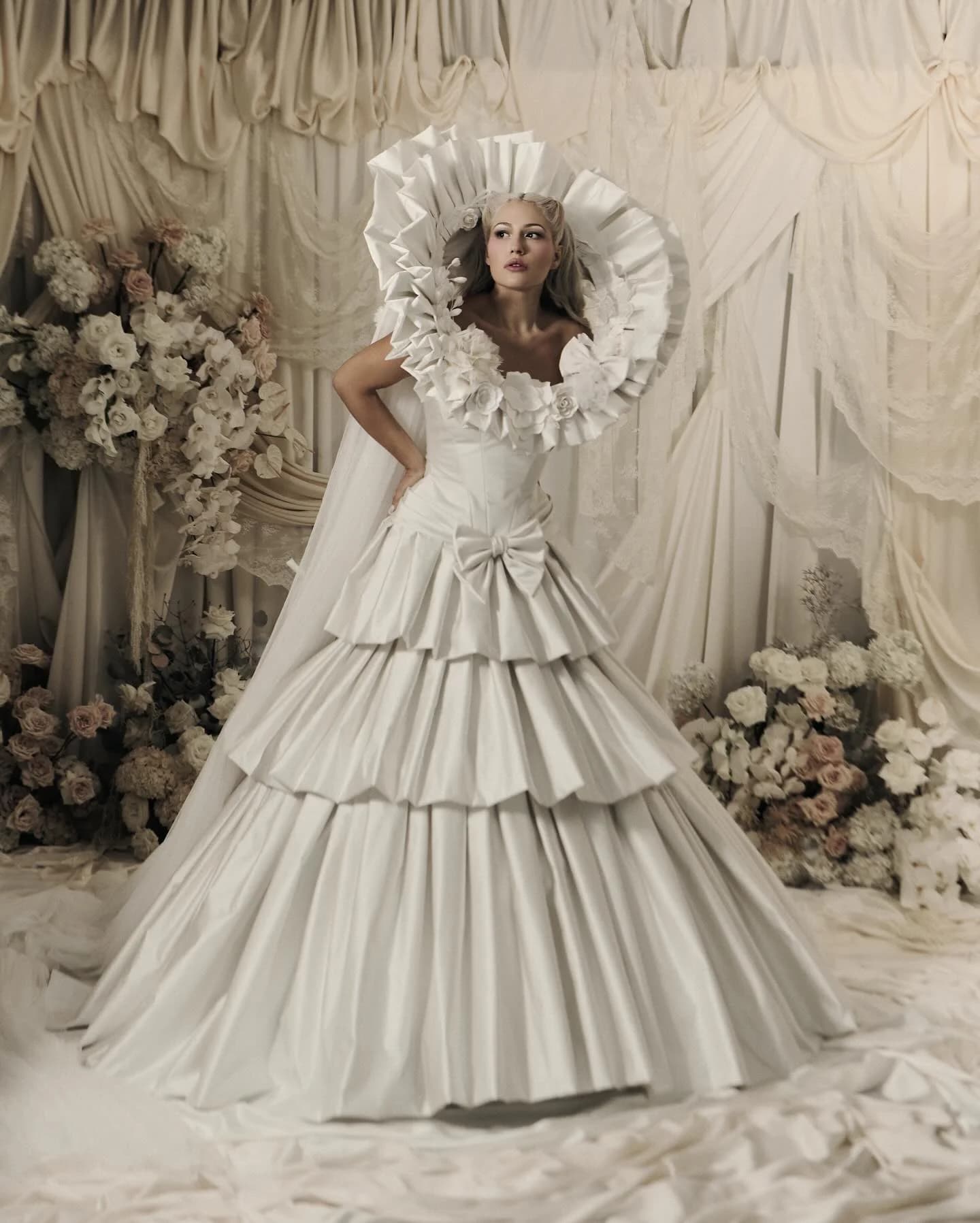 Briana Andalore’s Viktor&Rolf Wedding Dress Featured a Ruffle Halo and a Mini Bridal Reveal