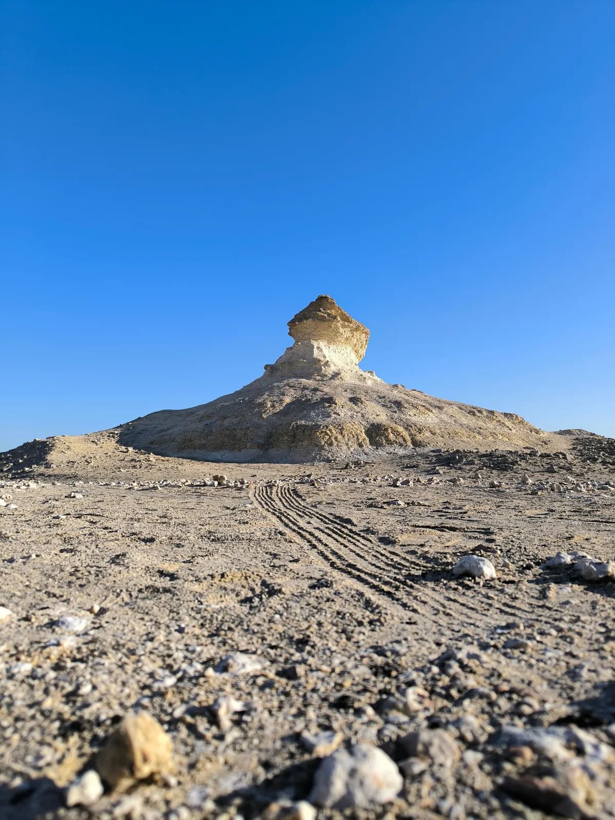 A limestone formation in the desert at Zekreet, Qatar