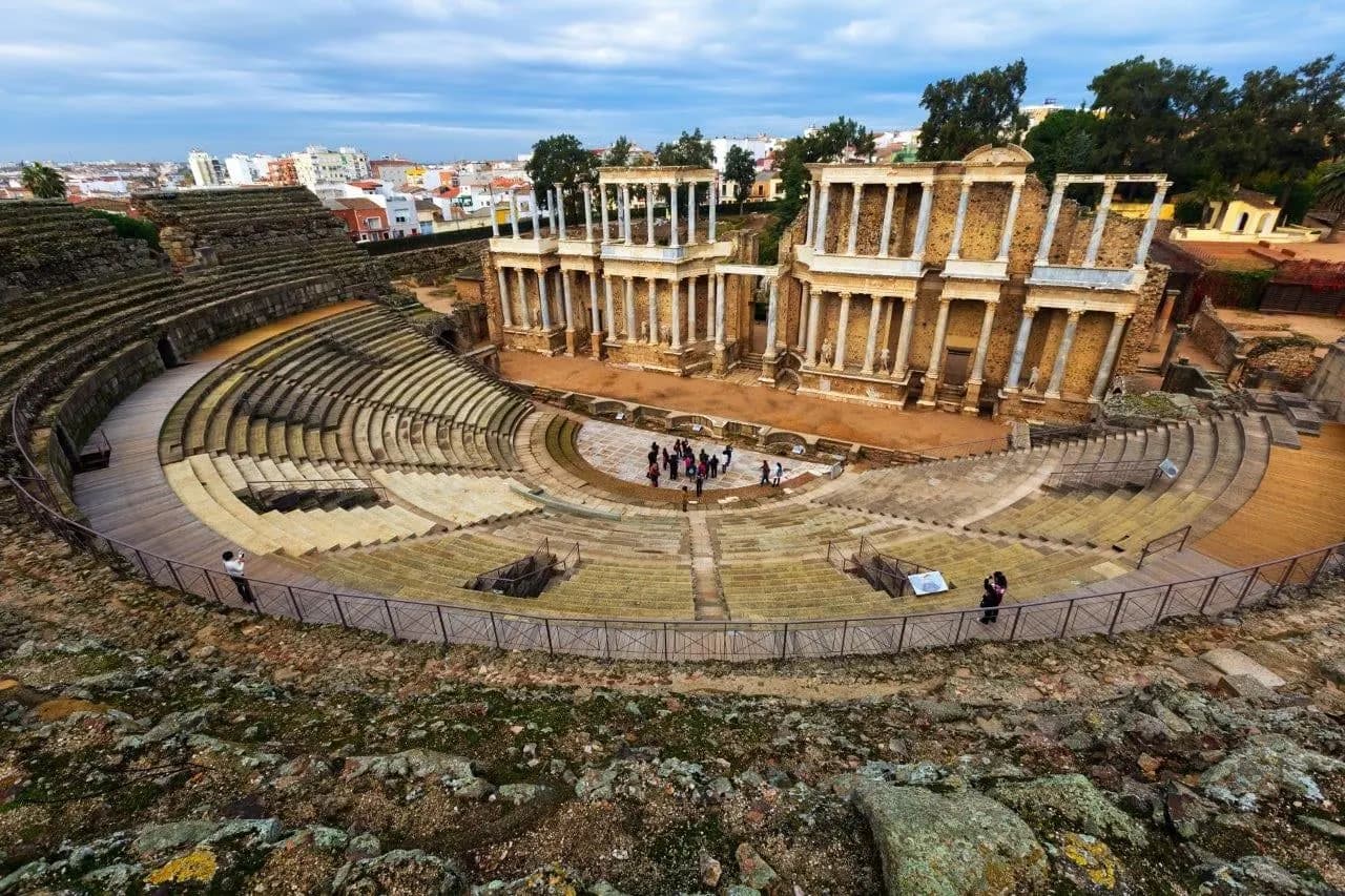 The Roman theatre at Mérida with its columned stage